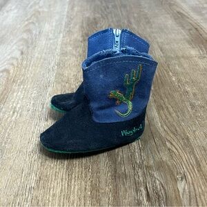 Weebok VTG Suede‎ Booties w/ Cactus & Lizard